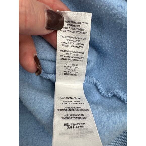 Men's Supreme Baby Blue Satin Appliqué Sweatpants and Hoodie Sweatshirt Size L - Picture 9 of 10